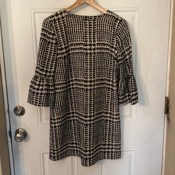 Zara Woman Houndstooth Flutter Sleeve Mini Dress - Picture 4 of 15